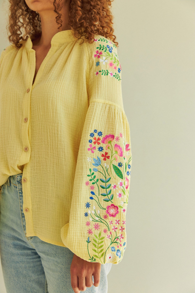 Жіноча блуза Vyshyta з польовими квітами XS Лимонна VSH13014 фото