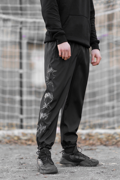 Чоловічі спортивні штани Огонь Пушка Cut XS Чорні OP12001 фото