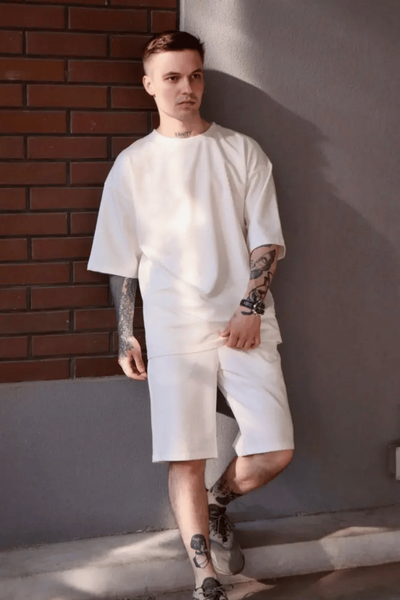 Чоловічий комплект Reload футболки+шорти S Білий RL21002 фото