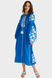 Вишита лляна сукня Vyshyta з квітами XS насиченого синього кольору VSH14007 фото 1