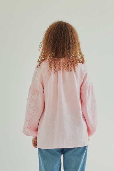 Жіноча блуза Vyshyta Зоя лляна XXS Рожева VSH13015 фото