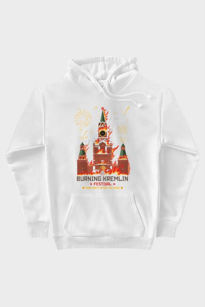 Худі жіноче Dubhumans Burning Kremlin Festival XXS Біле ﻿ DB5002(W) фото